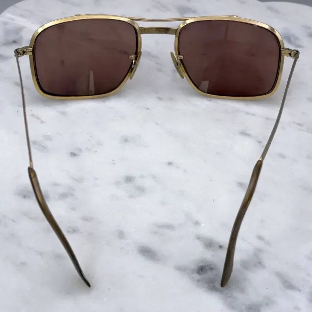 Vintage Shuron 6 USA Square Aviator (Navigator) Gold Eyeglasses Frames Only